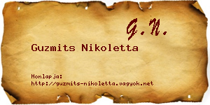 Guzmits Nikoletta névjegykártya